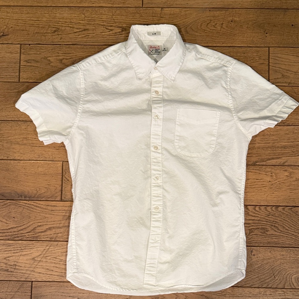 J. Crew White Casual Button Down Shirt